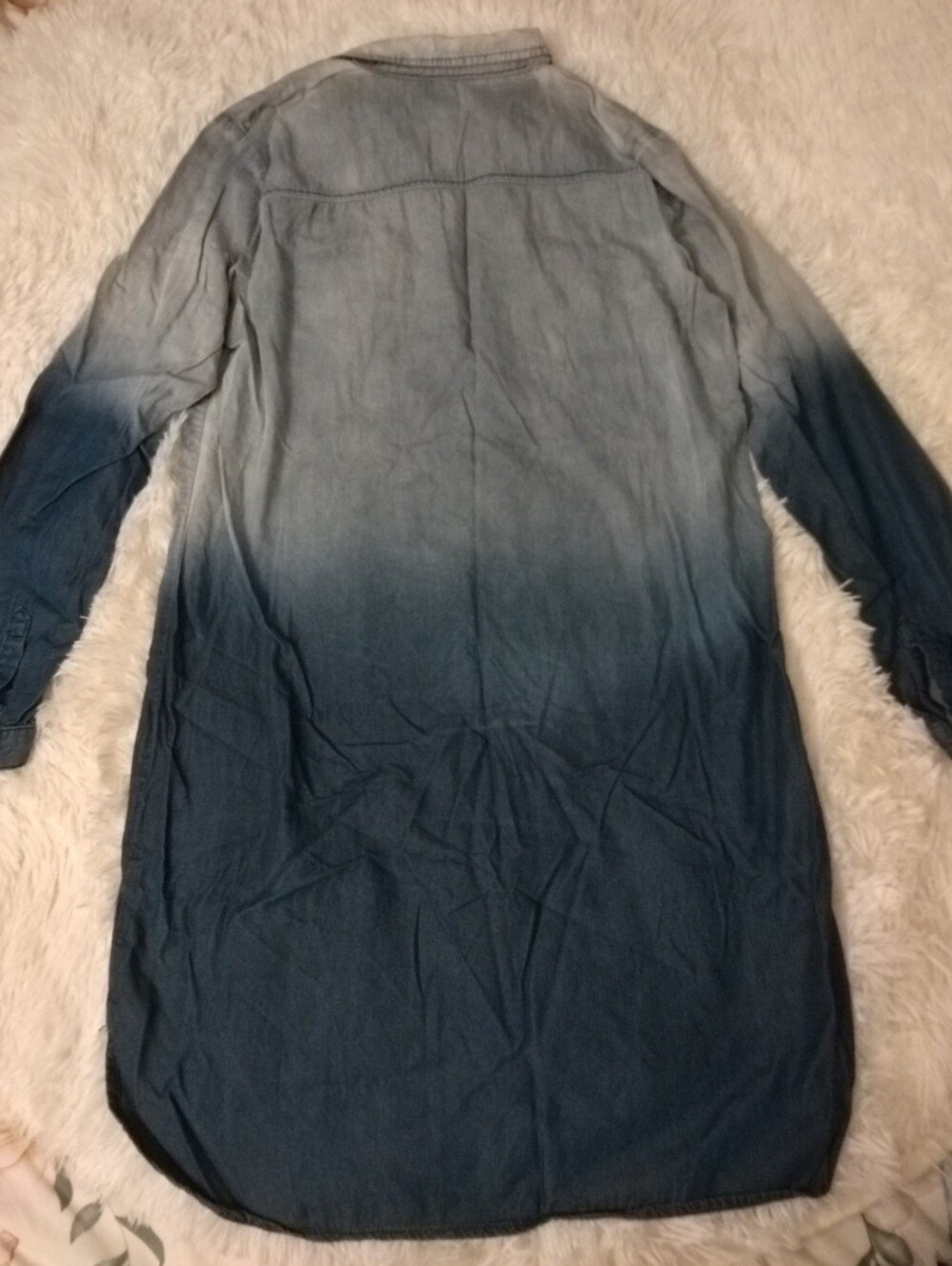 🎉HP🎉 JustFab Women's Ombré Blue Denim Shirt Dress - Picture 6 of 6